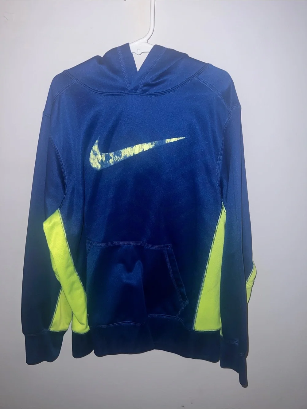 Nike boys Navy & Neon Green Hooded Pullover Sweatshirt